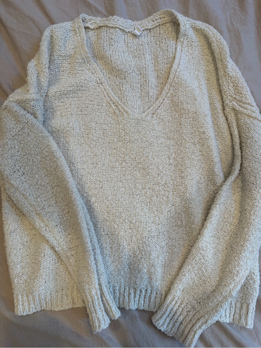 Wishlist Cream V-Neck Knit Sweater